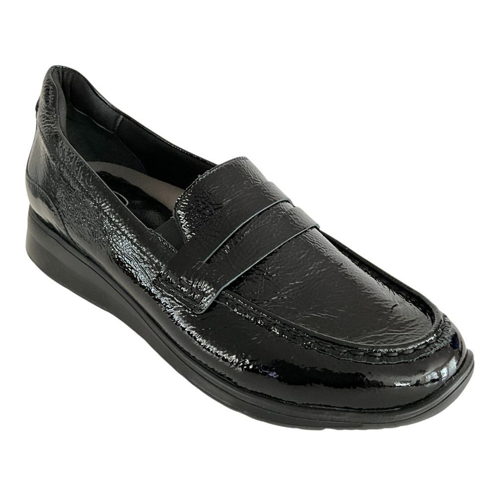 Ros Hommerson Dannon Patent Leather Loafers Black 9